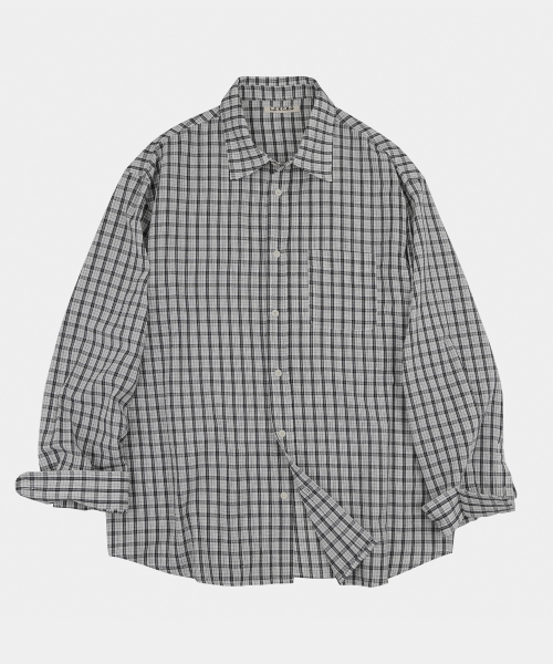 Clove Wrinkle Check Shirt Ivory