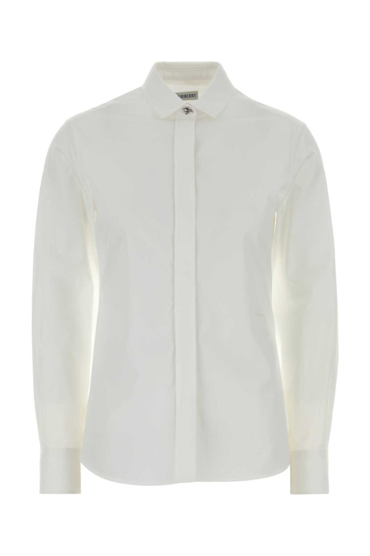 White Poplin Shirt Opticwhite Exterior: Cotton Camicie - Women