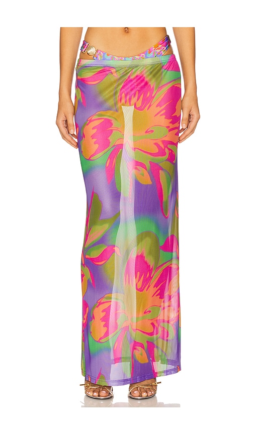 Runaway The Label Miami Maxi Skirt in Diaz Iris.  XL also in L, M