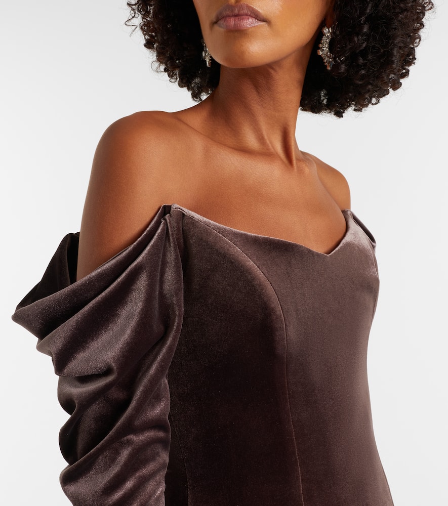 Draped velvet gown