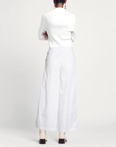 Woman Pants White Size 4 Cotton, Polyamide, Elastane