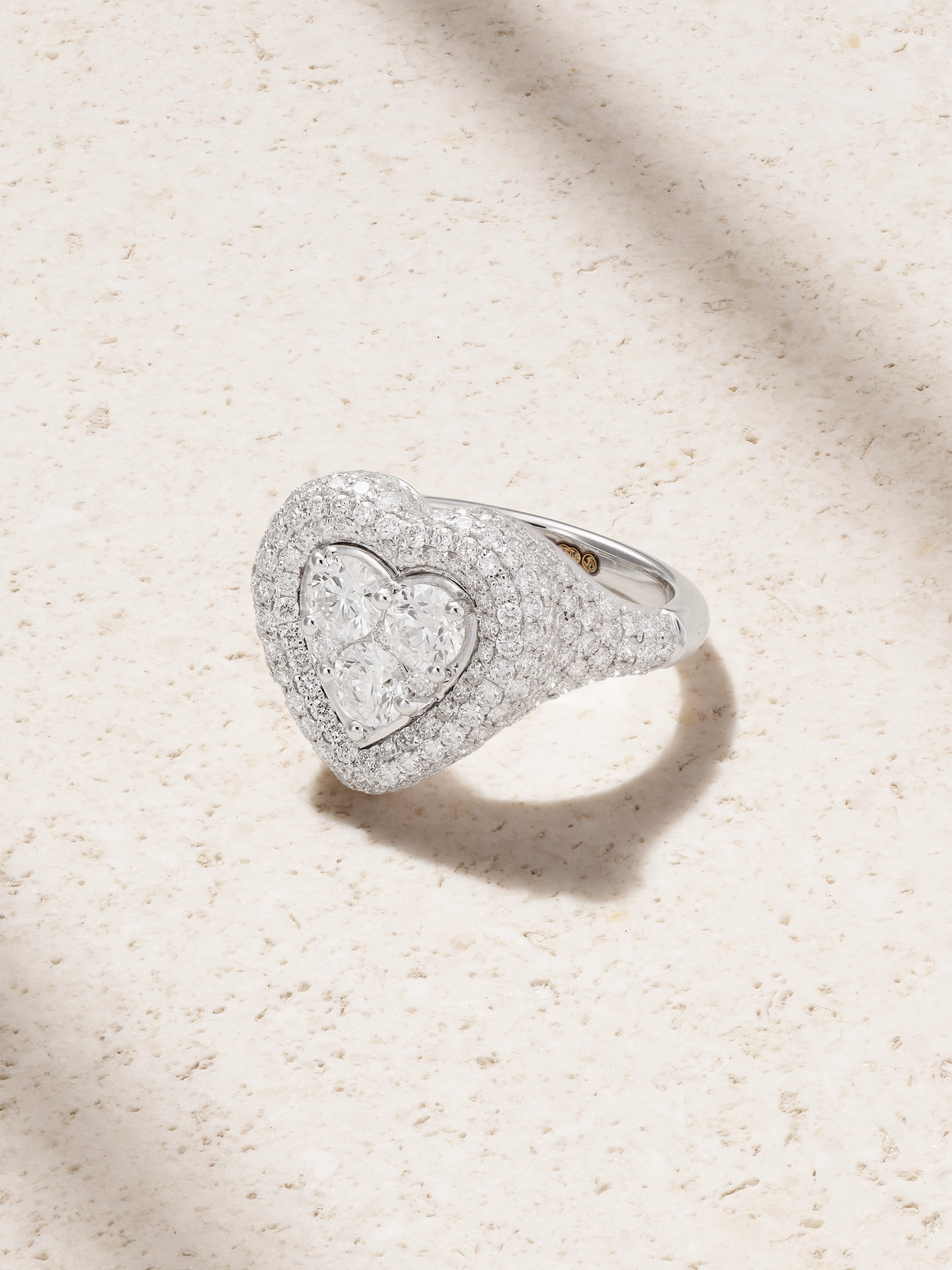 Manaal 18-karat White Gold Diamond Pinky Ring - 3