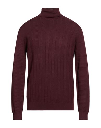 Man Turtleneck Burgundy Size XXL Viscose, Polyamide
