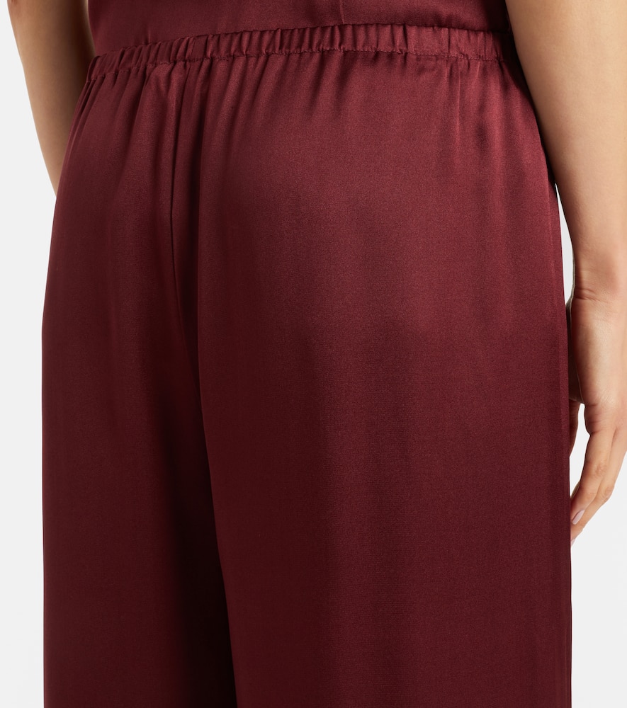 Austin silk satin wide-leg pants