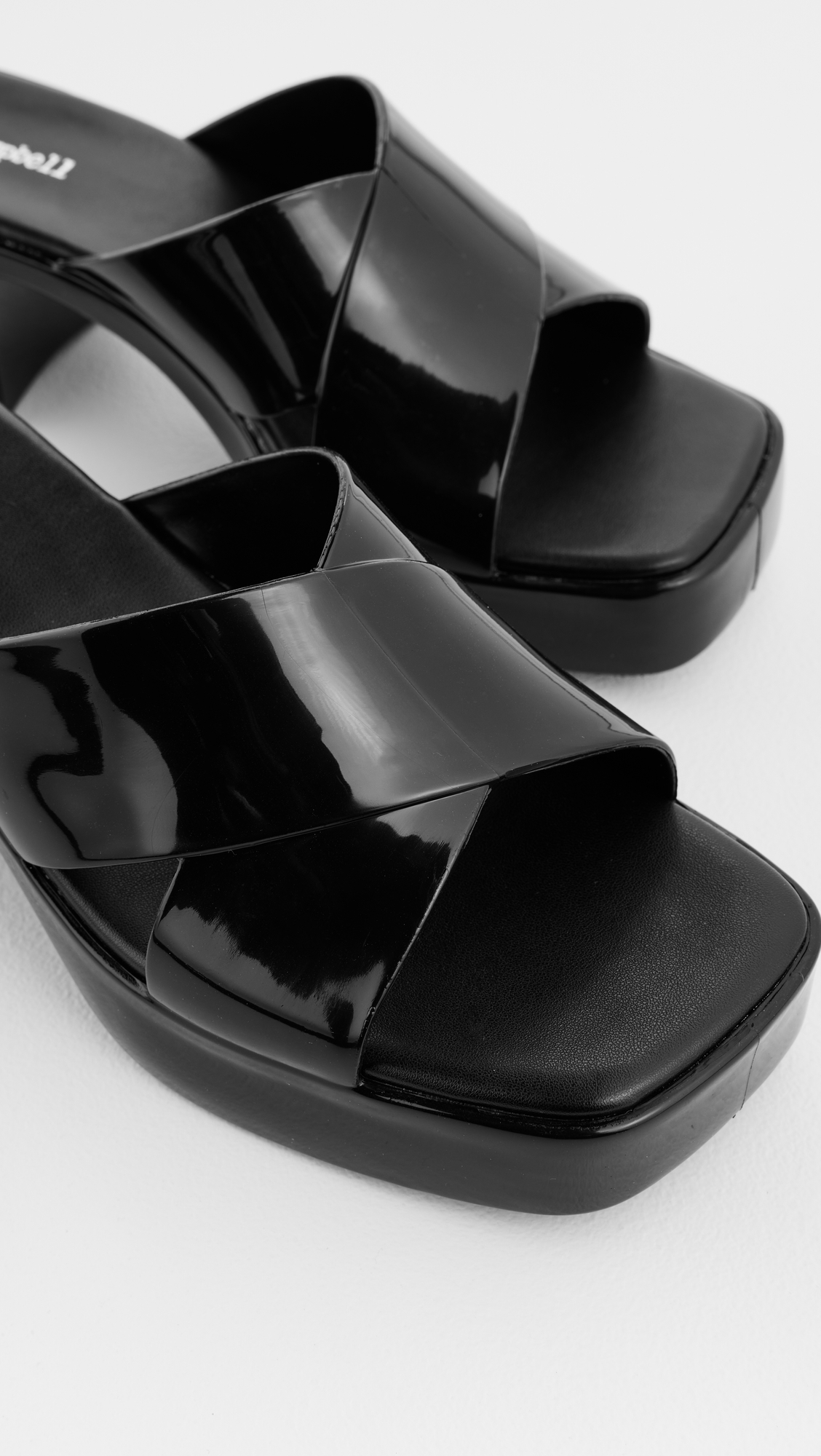 Bubblegum Jelly Block Sandals Black Shiny
