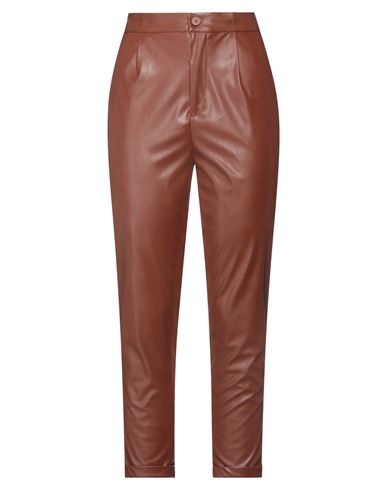 Woman Pants Tan Size 4 Polyurethane, Polyester