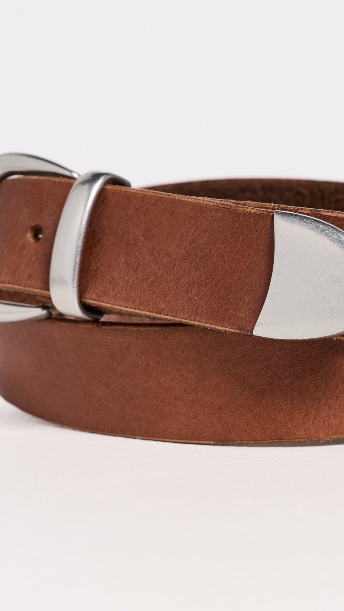 Western Bridle Leather Belt Brown
