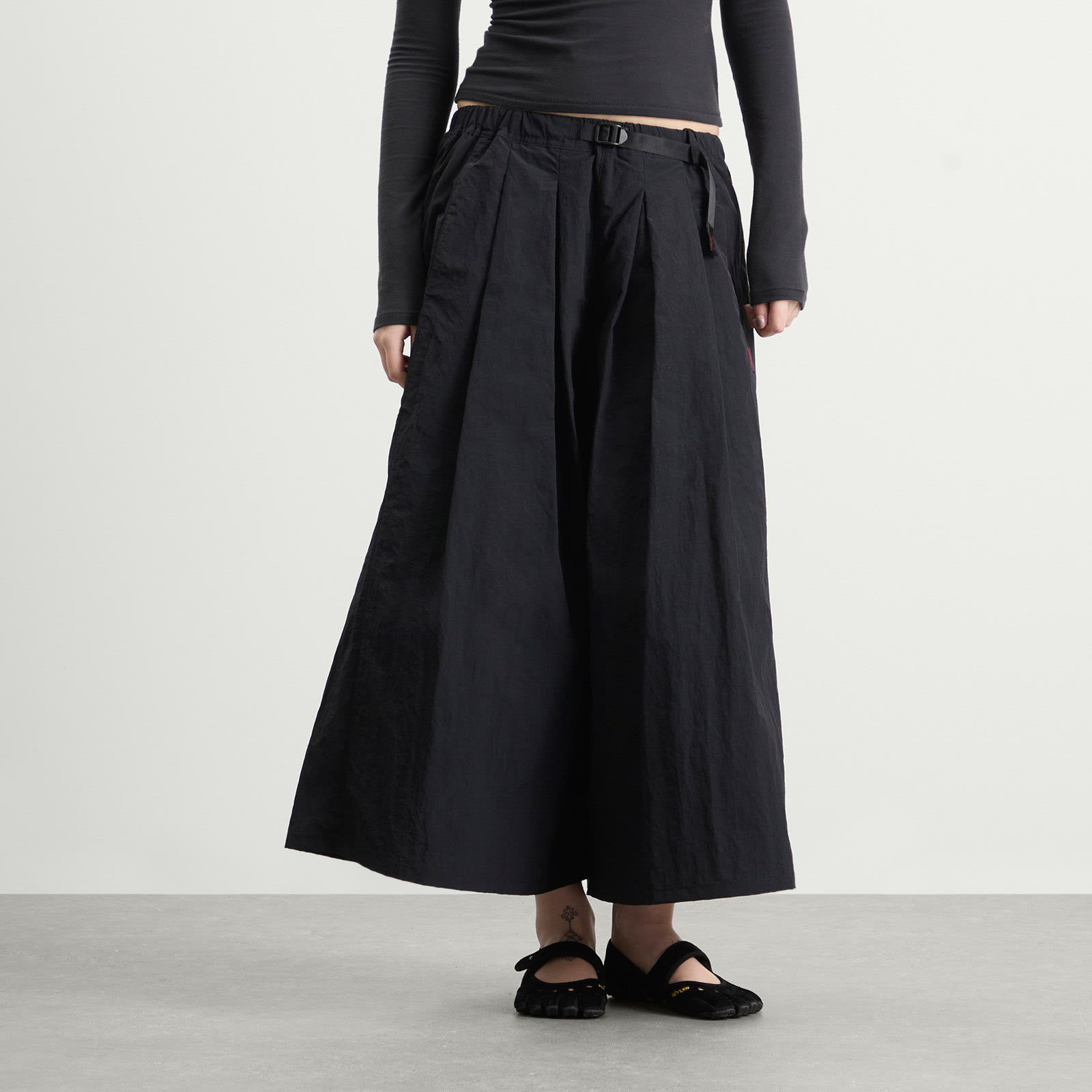 Women's Nylon Flare Pant in Black