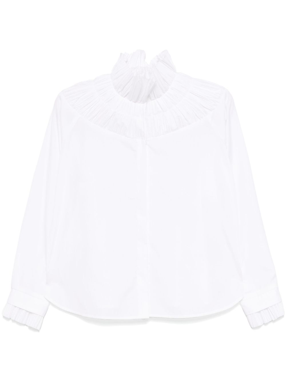 Fraise-collar cotton shirt - White