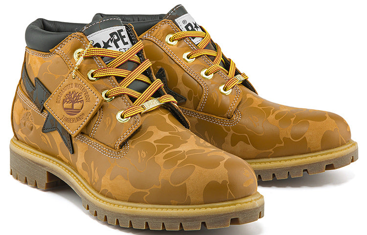 X BAPE Nelson Premium Waterproof Chukka Boots 'Wheat and Chocolate'