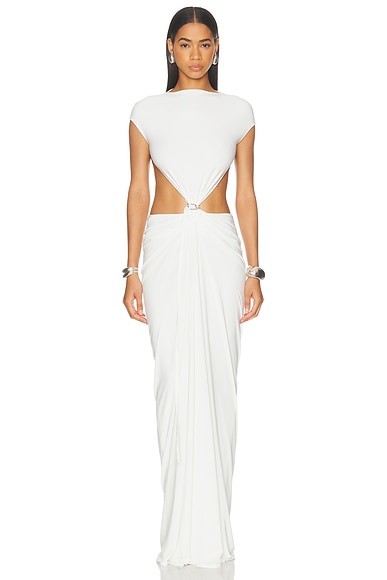 Grace Ling Relic Charms Belt Cinched Maxi Dress in White - White. L also in M