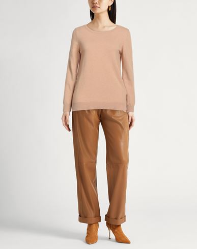 Woman Sweater Sand Size 10 Wool, Cotton