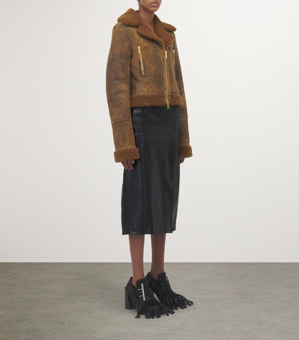 Leather Shearling Aviator Jacket