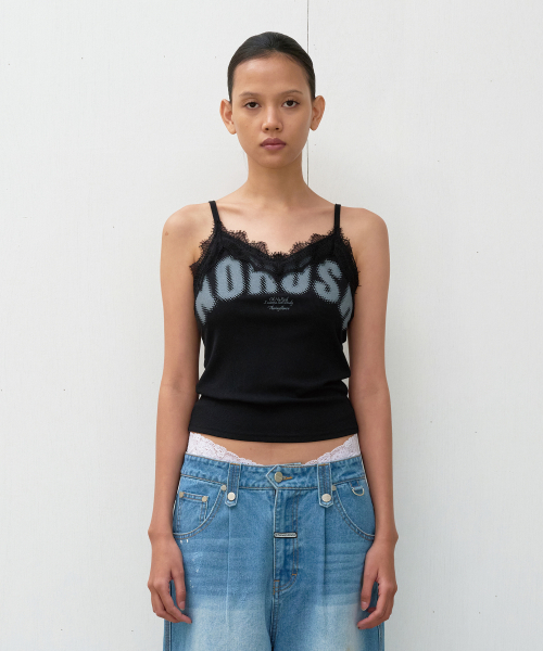 NO RUSH LACE SLEEVELESS BLACK