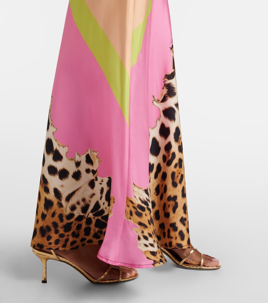 Printed silk slip dress