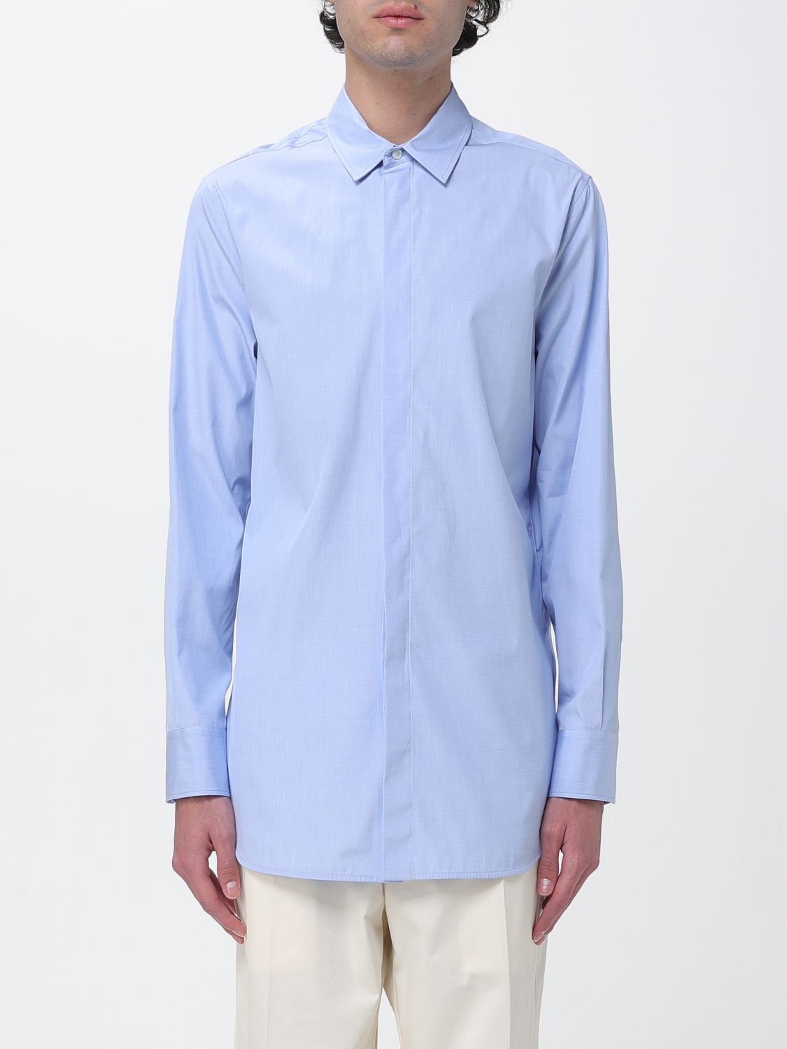 Shirt Men color Gnawed Blue