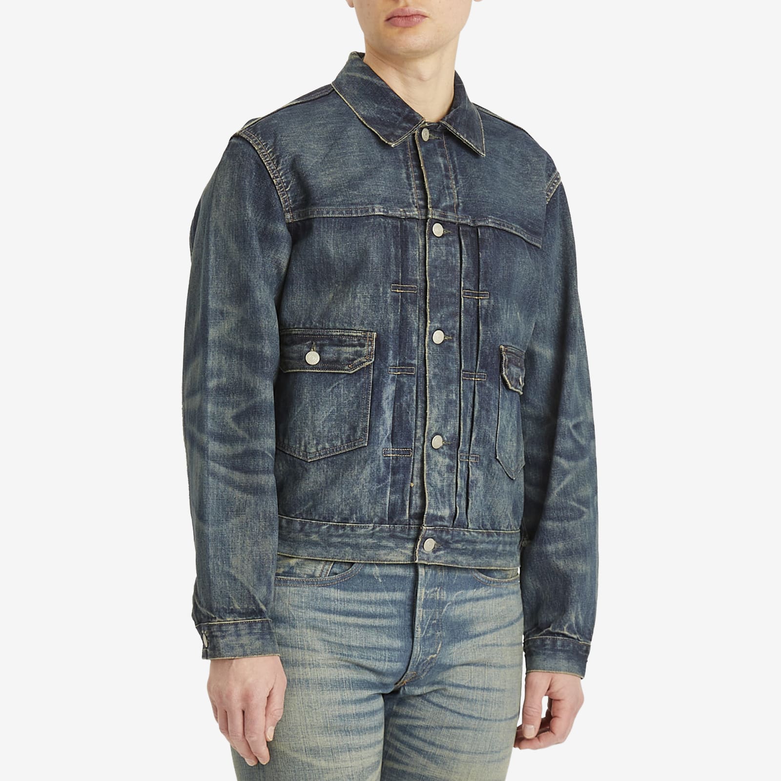 RRL Men's Type 2 Denim Trucker Jacket in Westview Wash