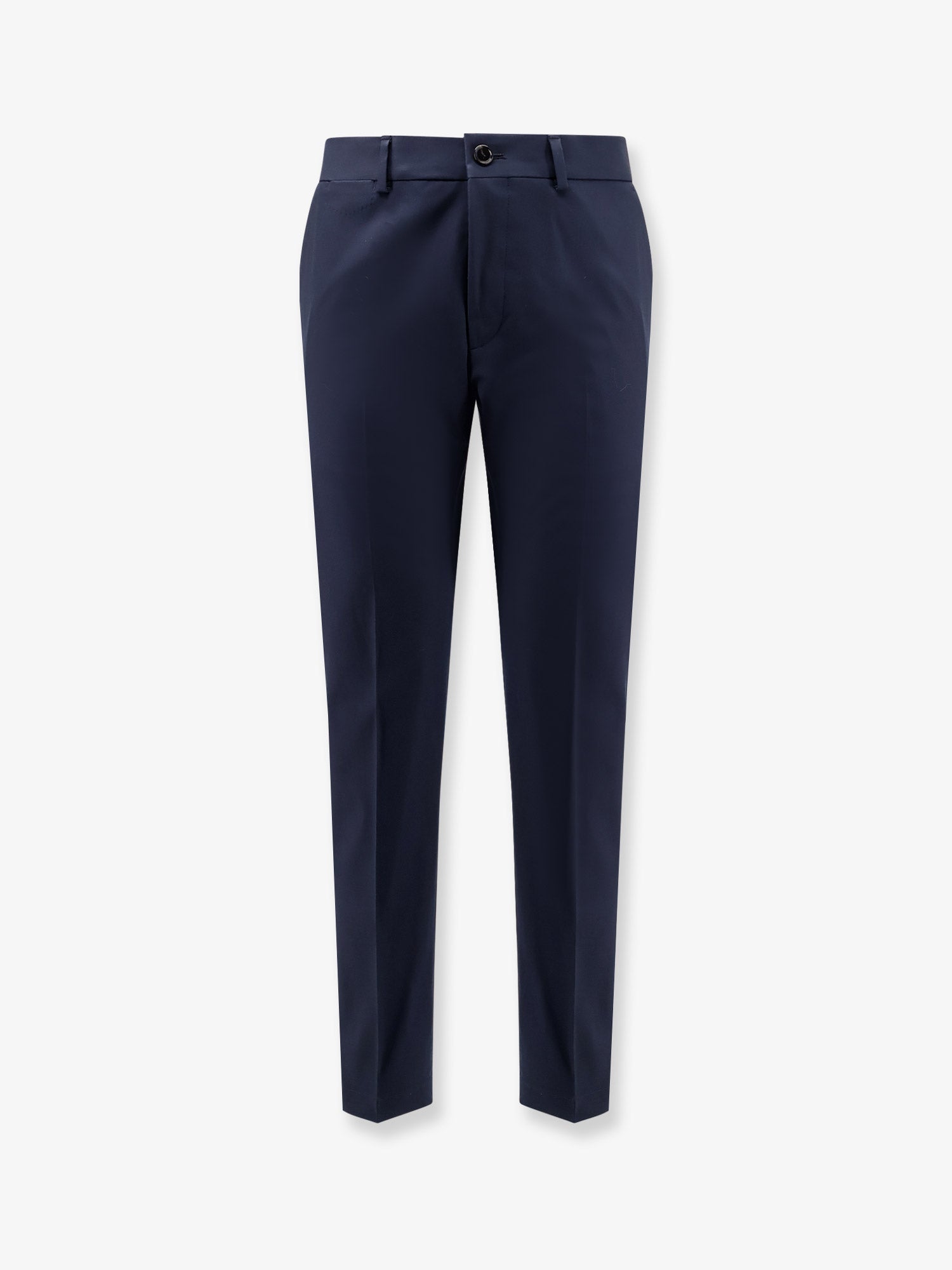 Cotton Silk Blend Trousers — Blue
