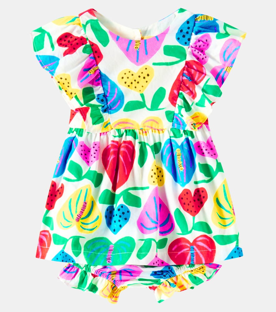 Fábula Baby printed cotton dress and bloomers set