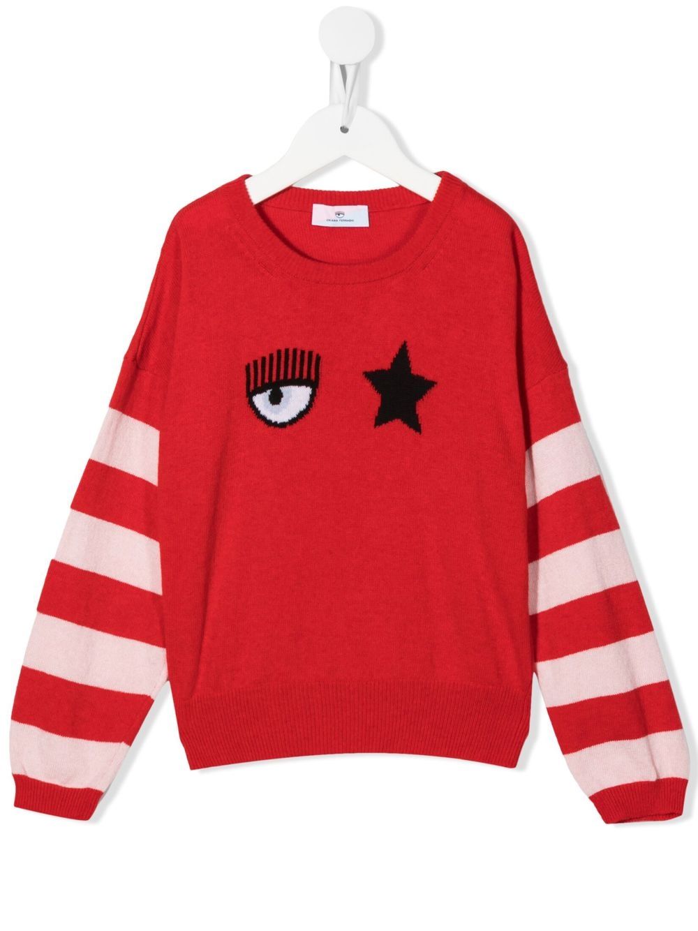 Eye-print crew neck sweatshirt - Red