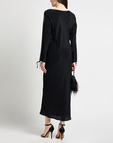 Woman Maxi dress Black Size 4 Acetate, Silk