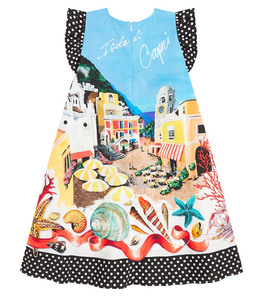 Dolce & Gabbana Kids Capri printed cotton poplin dress