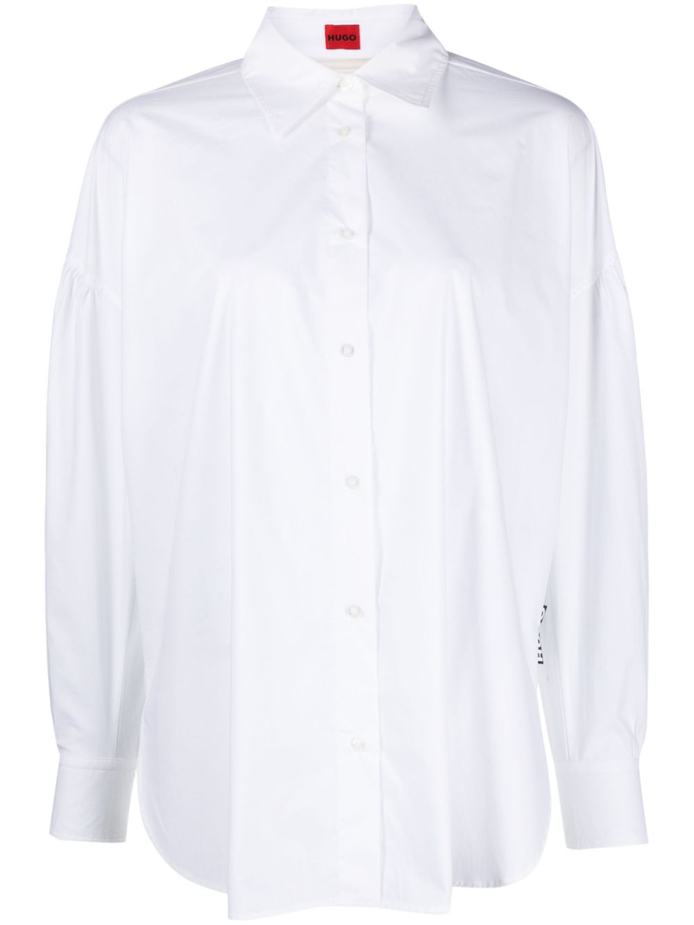Lace-up cotton shirt - White