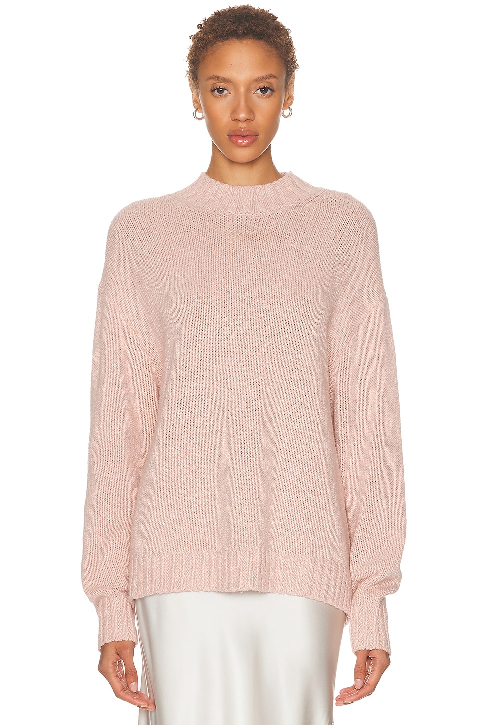 SRG Everlie Mockneck Sweater in Light Pink - Pink. L also in XXS, XS, S