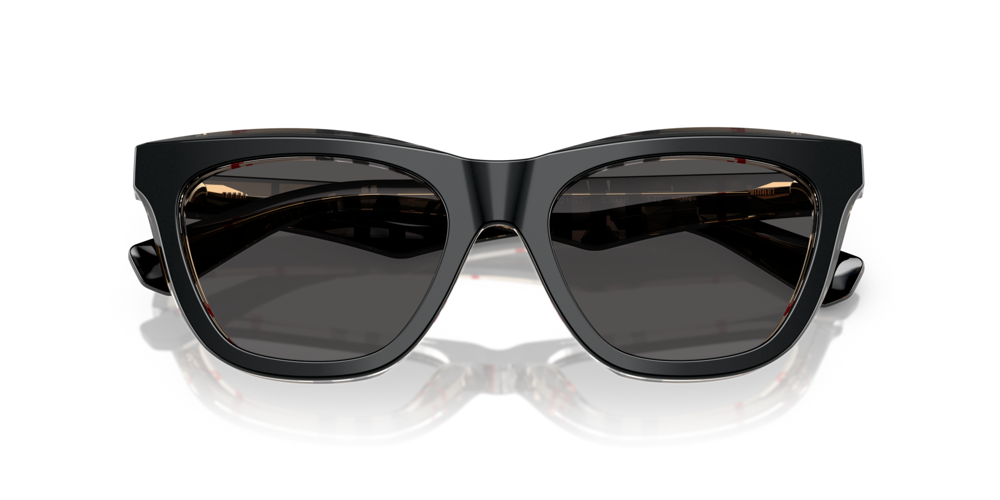 Burberry Woman Burberry BE4435 412187 Sunglasses Acetate Black Grey Cat Eye Norma