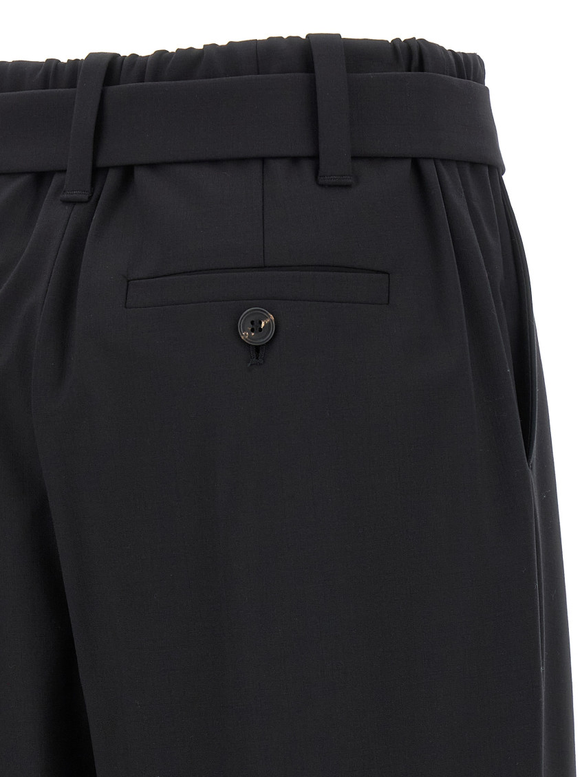Brunello Cucinelli - Belt Wool Pants Black