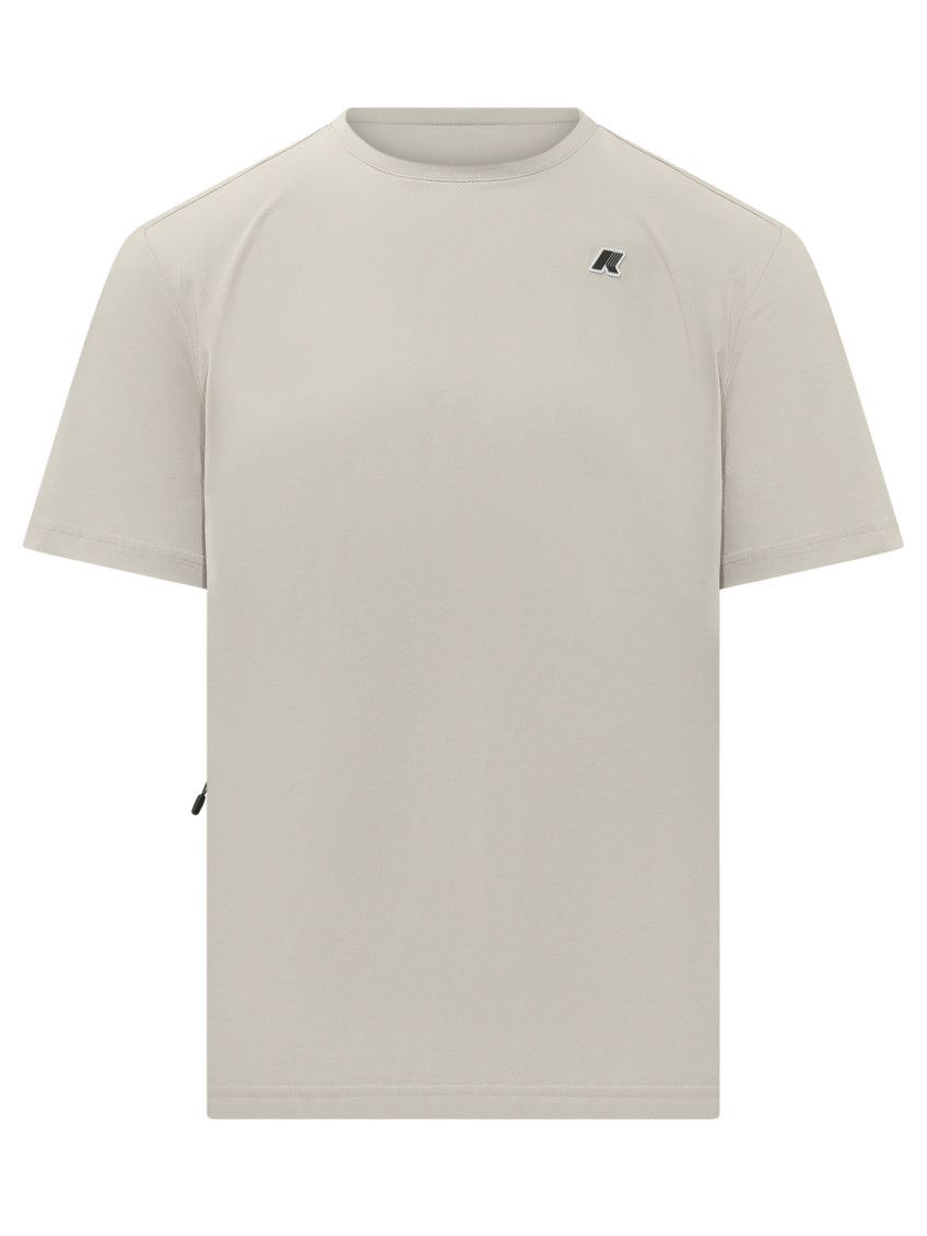 Beige Solid Crew Neck T-Shirt