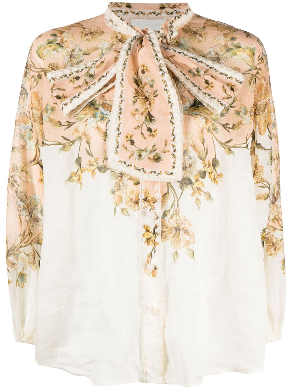 Chintz floral-print top - Pink