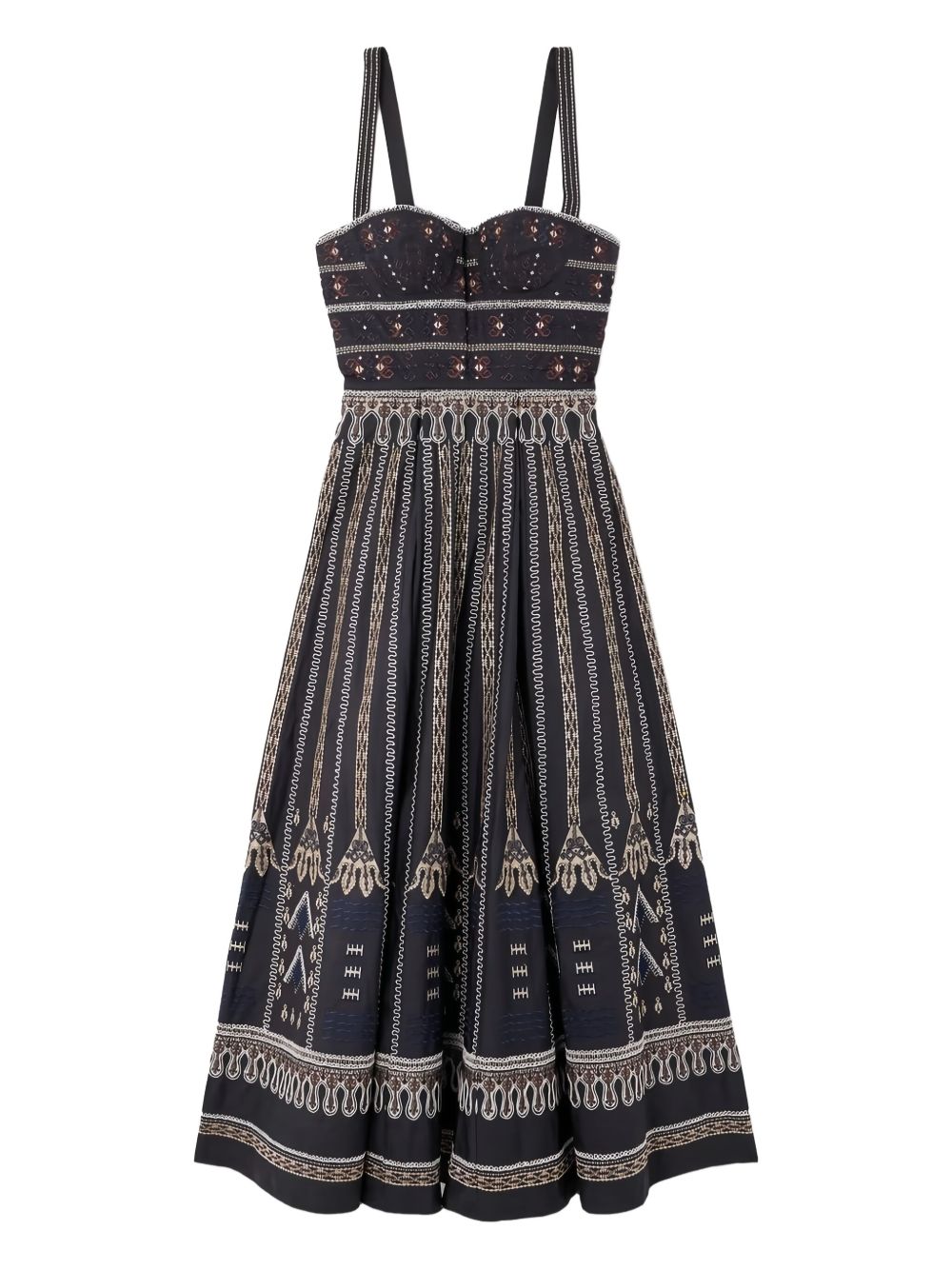 Emporio Sirenuse embroidered bustier midi dress - Blue