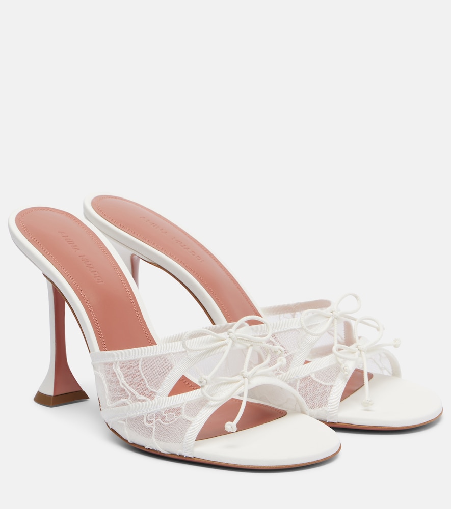 Eleonora bow-detail lace mules