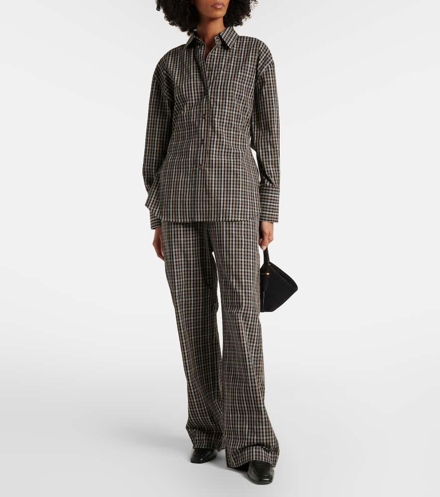 Róhe Checked cotton wide-leg pants