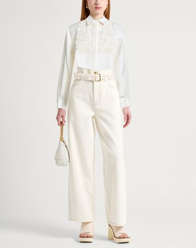 P. a.r. o.s. h. Woman Shirt Ivory Size L Viscose, Linen, Polyamide, PVC