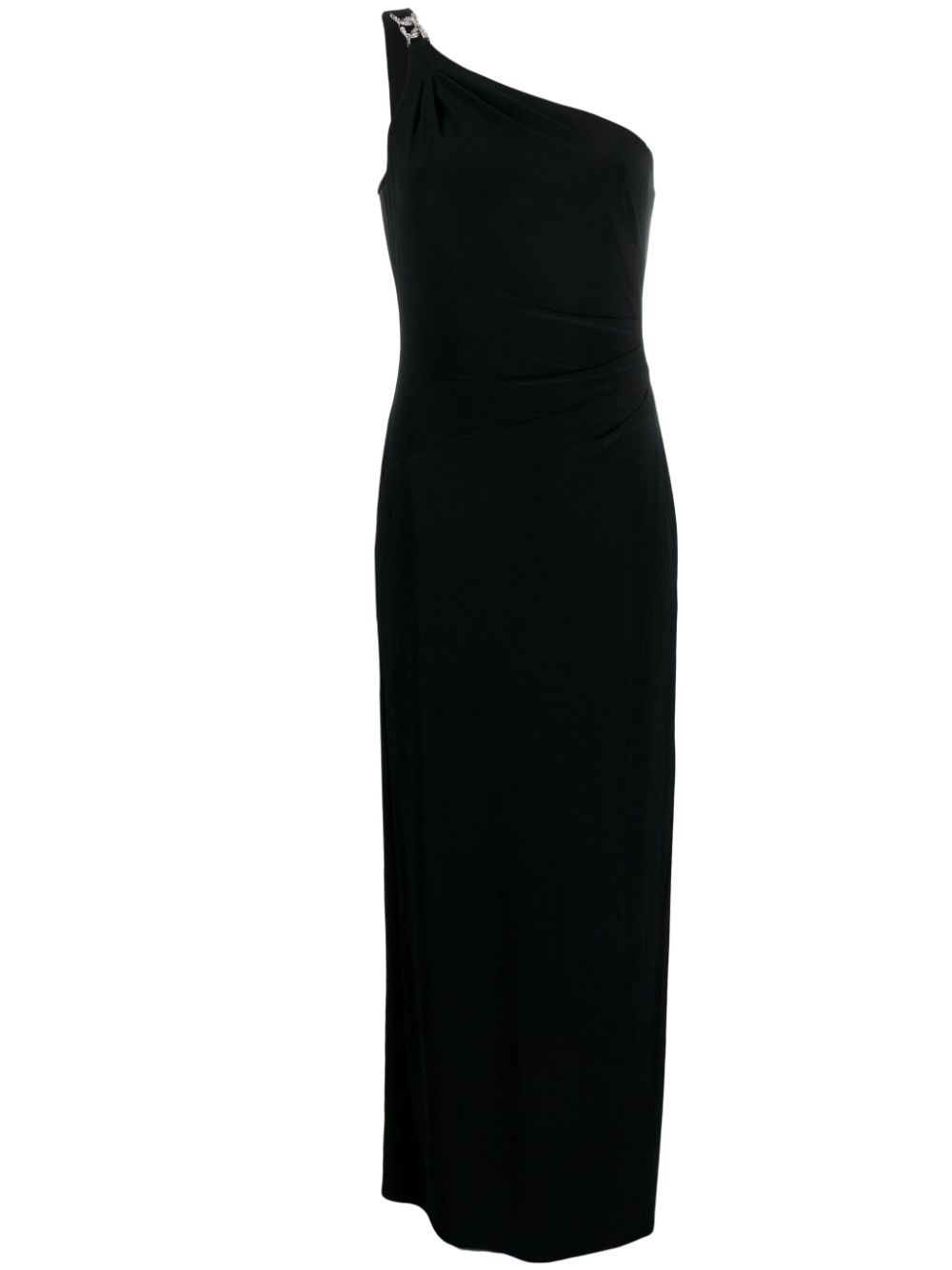 One-shoulder midi dress - Black