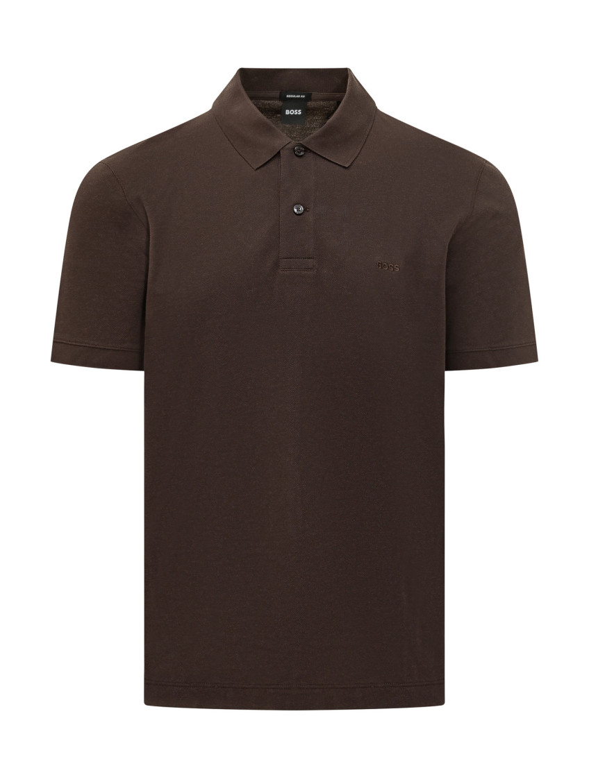 Brown Solid Shirt Collar T-Shirt