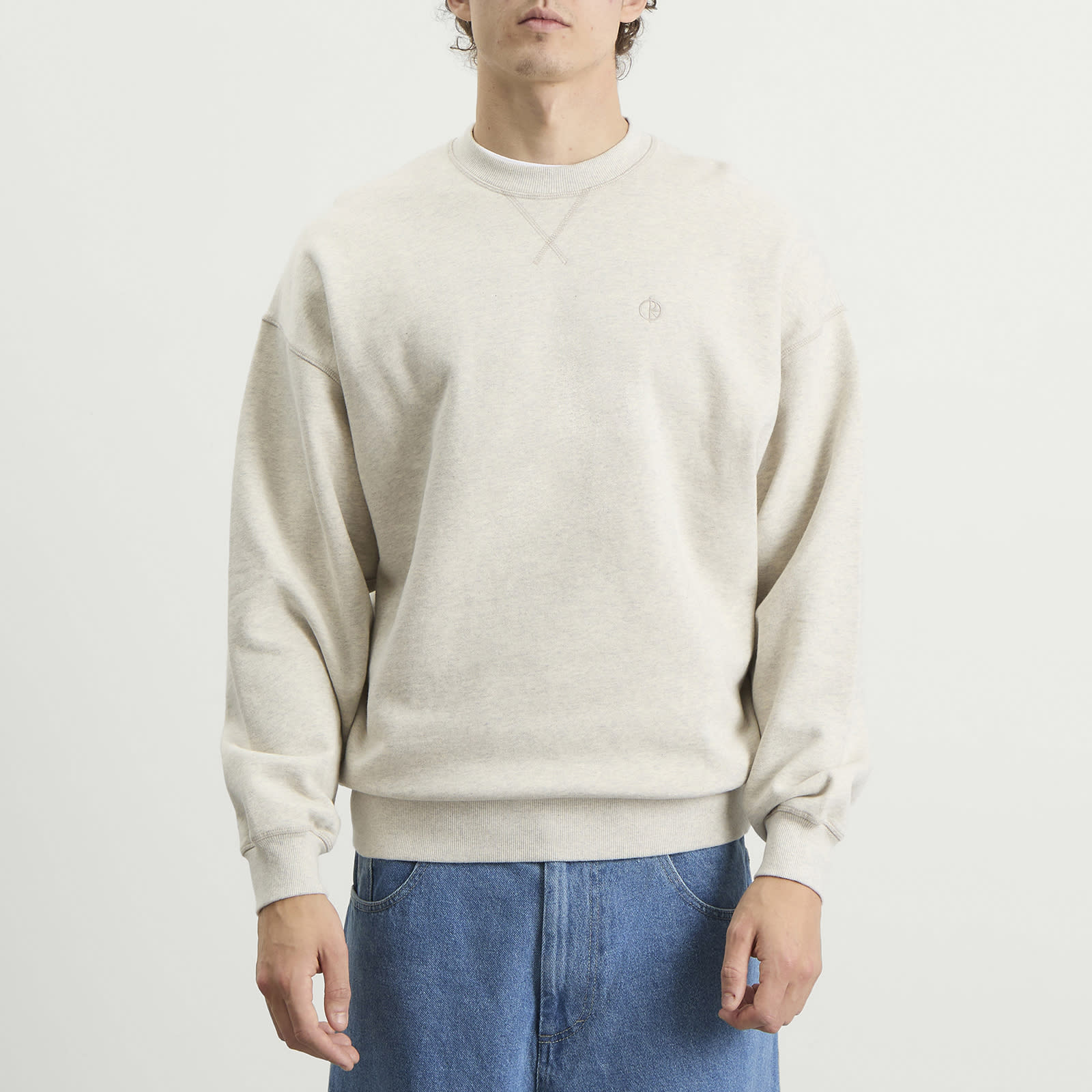 Men's Frankie Crew Neck Sweatshirt in Ivory Grey Melange