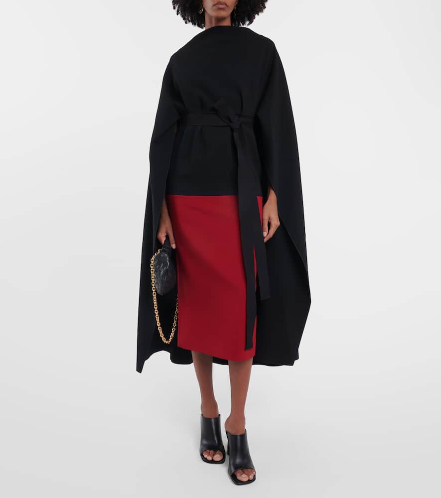 Roksanda Cape-detail crêpe midi dress