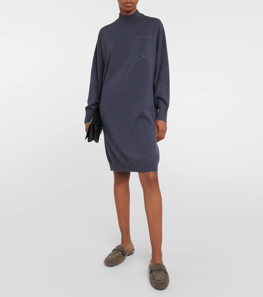 Brunello Cucinelli Embellished cashmere sweater dress