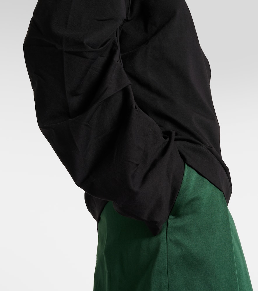 Ruched cotton jersey sweatshirt