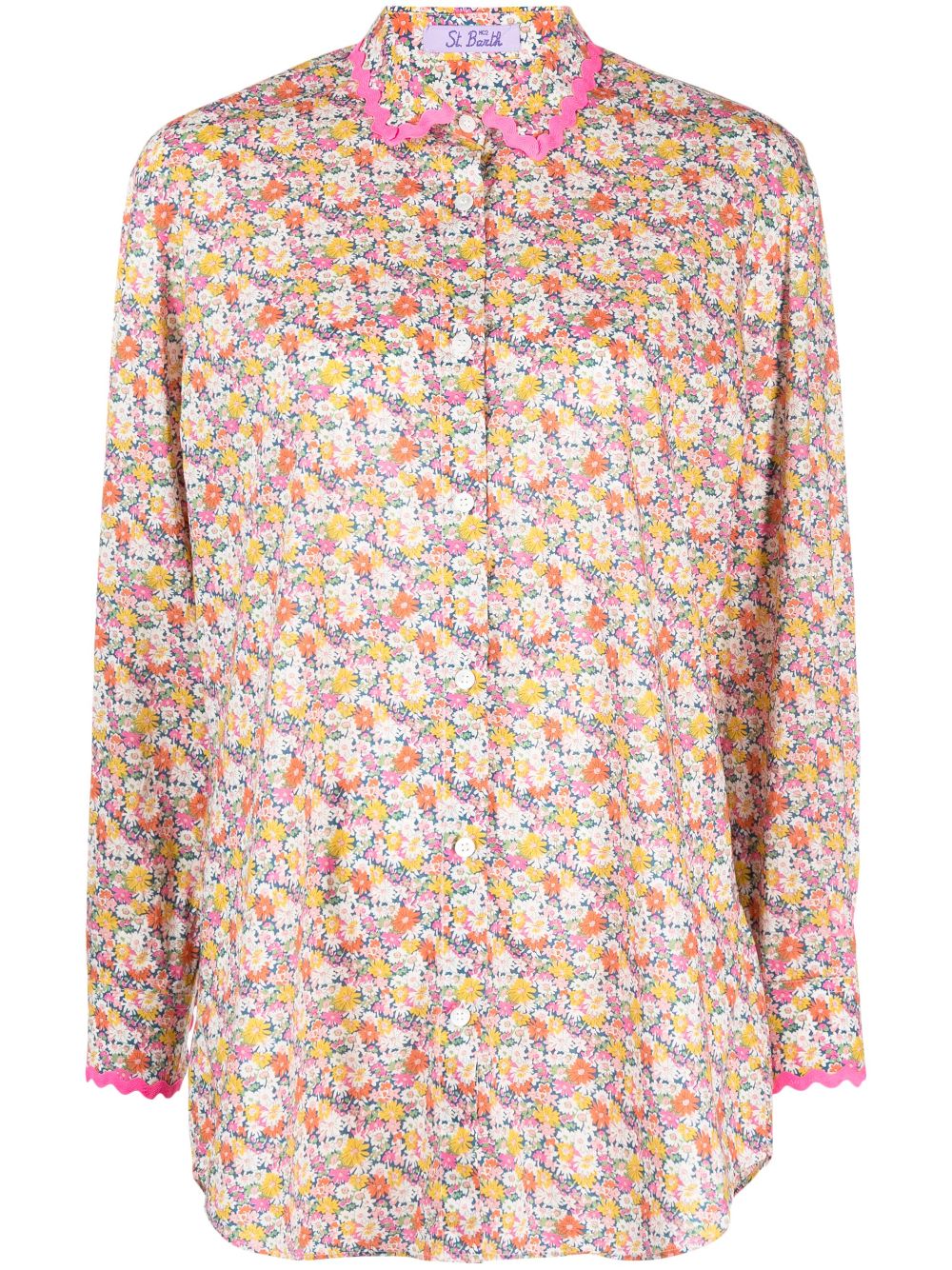 Gingham-print cotton shirt - Pink
