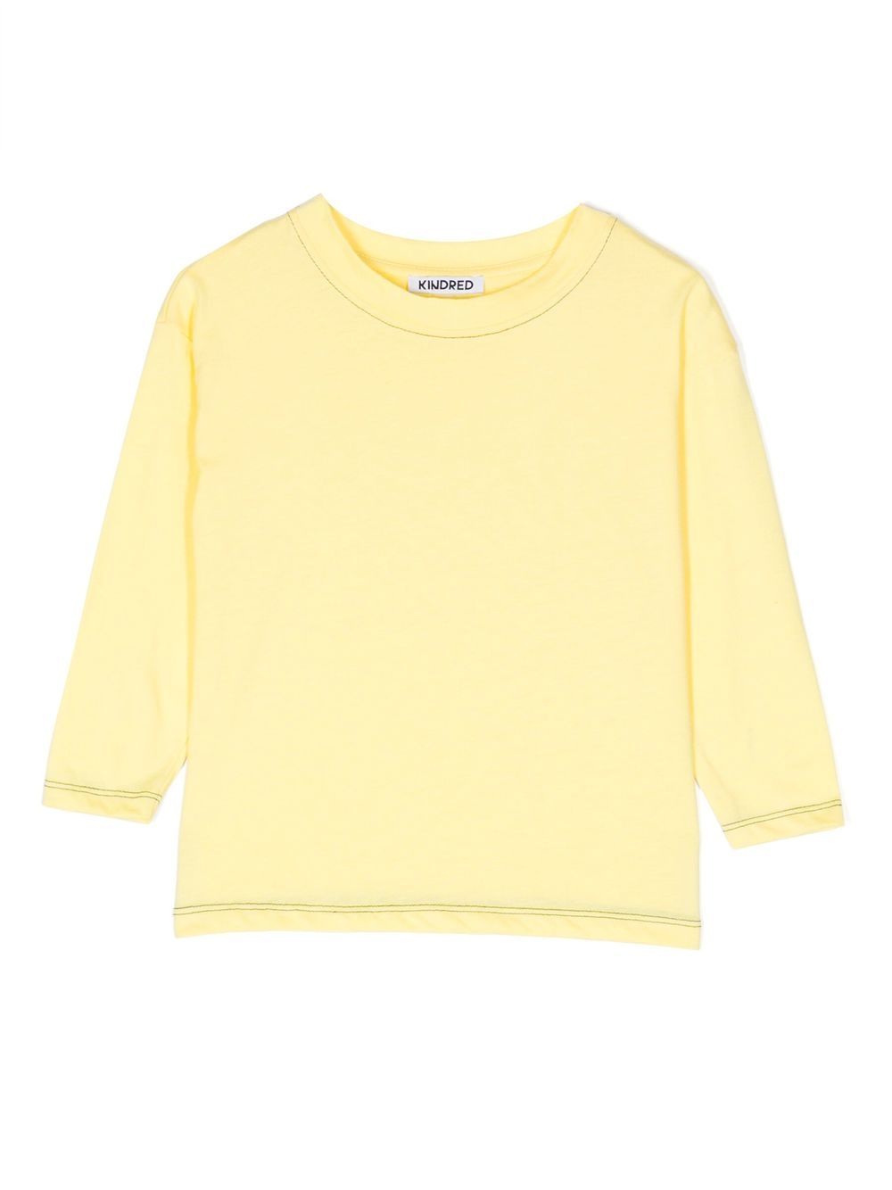 Contrast-trim long-sleeve T-shirt - Yellow