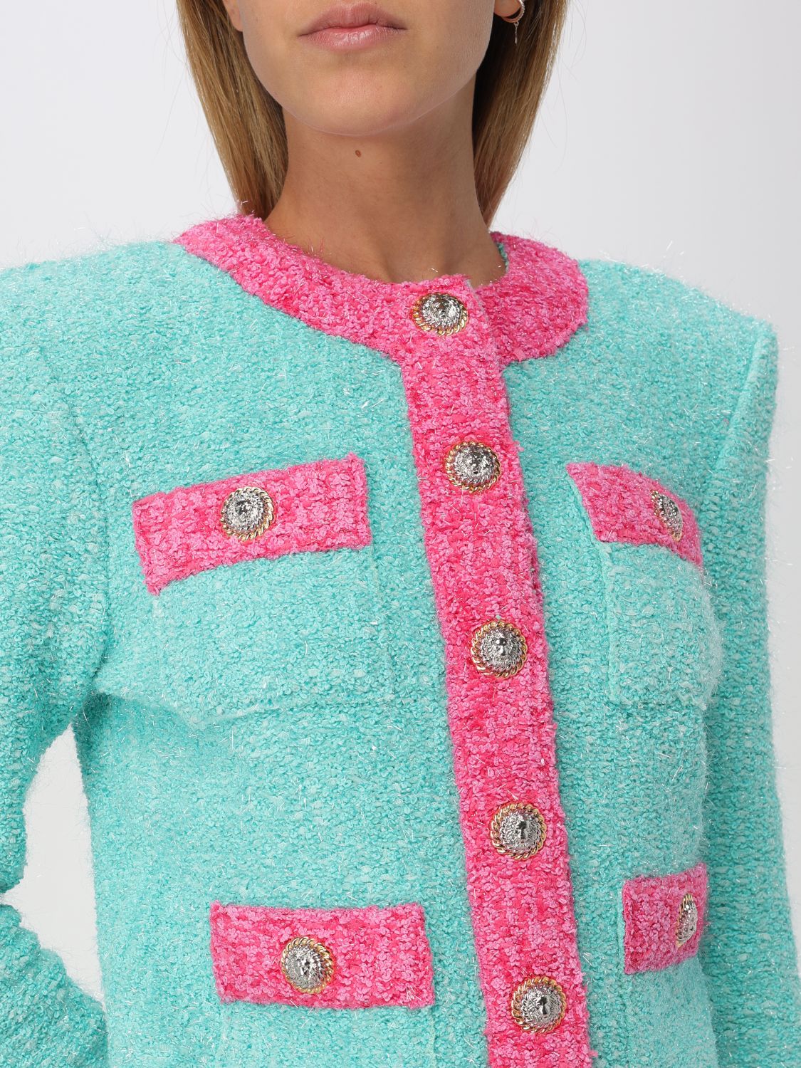 Cropped tweed jacket - Blue