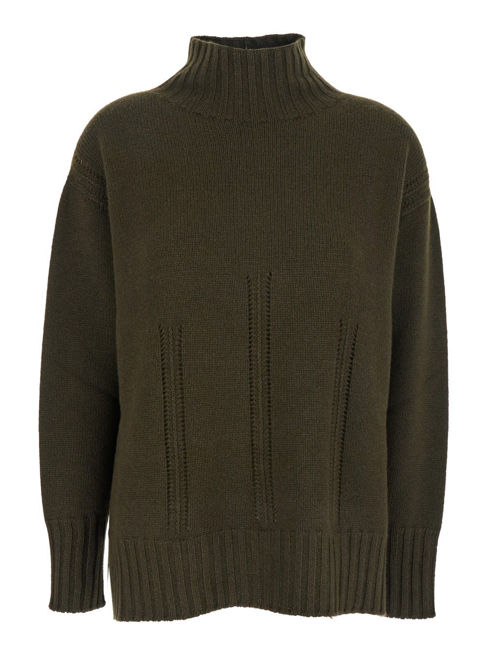 Wholegarment Chunky Cashmere Cotton - 5gg Mock Neck Knit