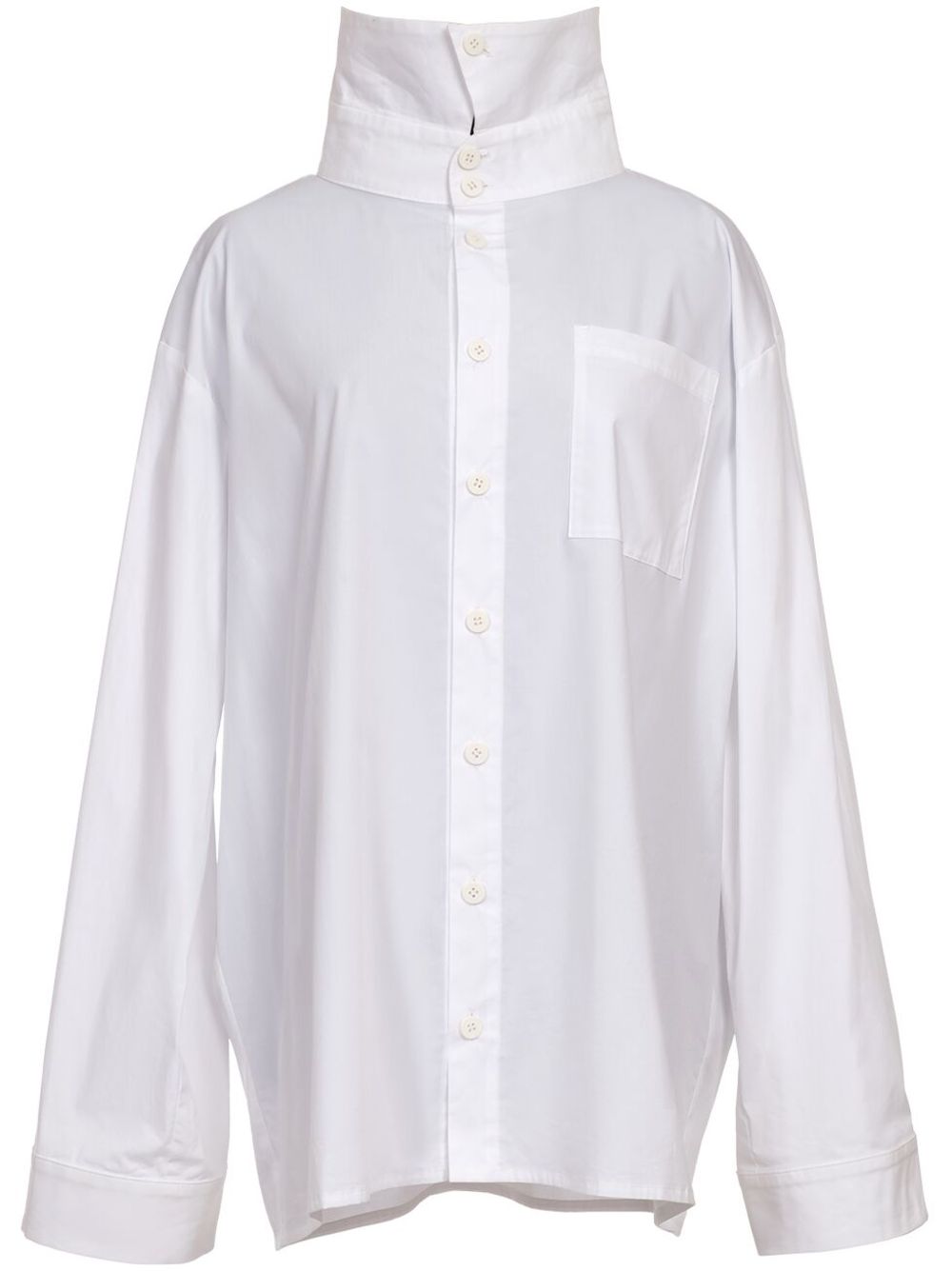 Stand-up collar shirt - White