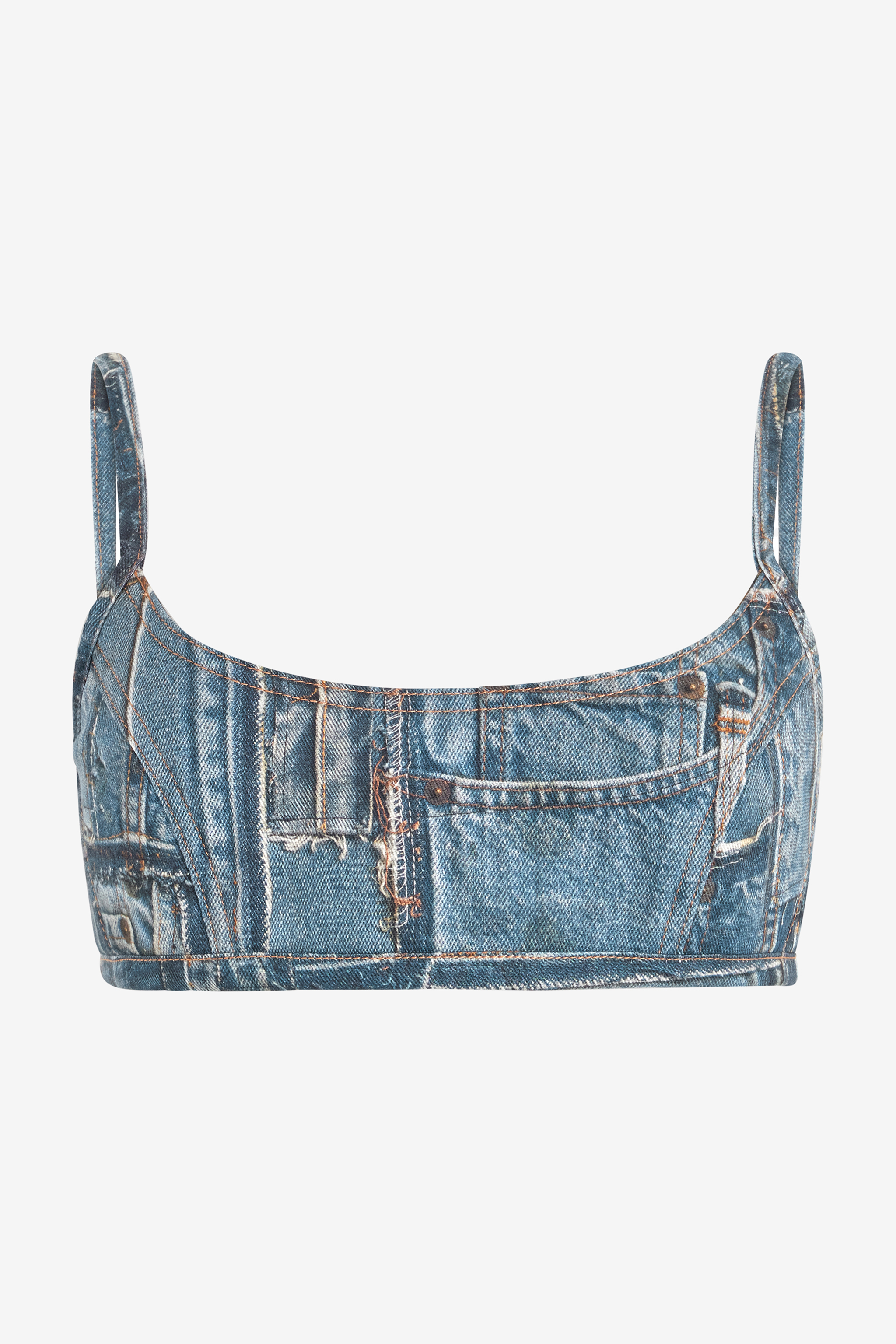 Bralette In Denim Patchwork Capsule Collection