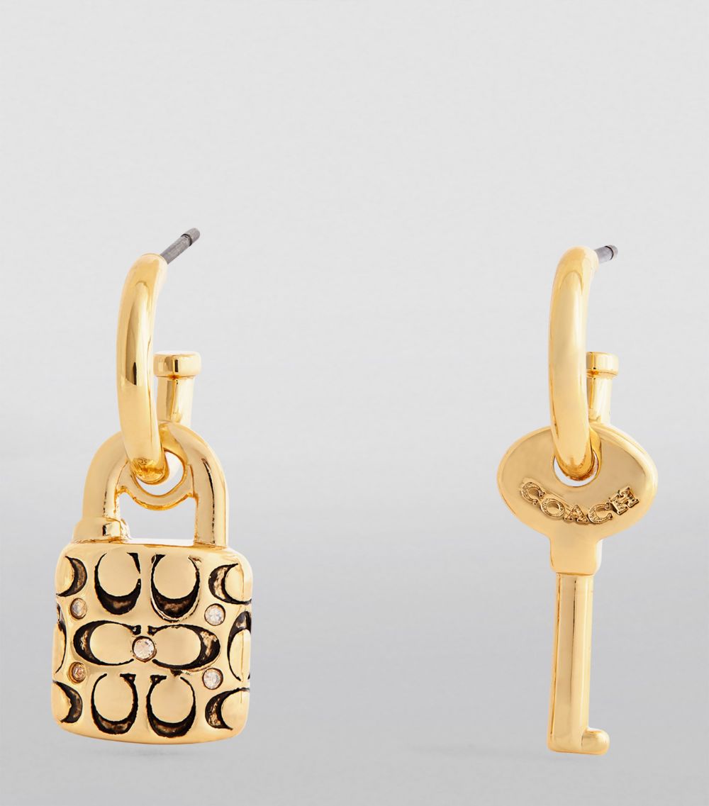 Padlock Key Earrings
