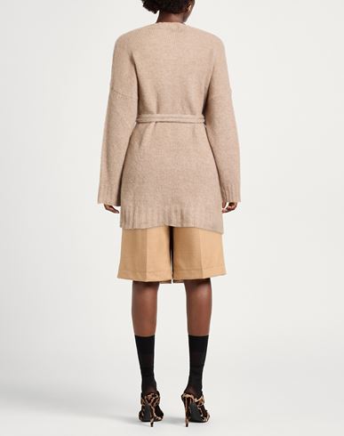 Woman Cardigan Beige Size 10 Alpaca wool, Recycled polyamide, Polyamide, Ovine leather